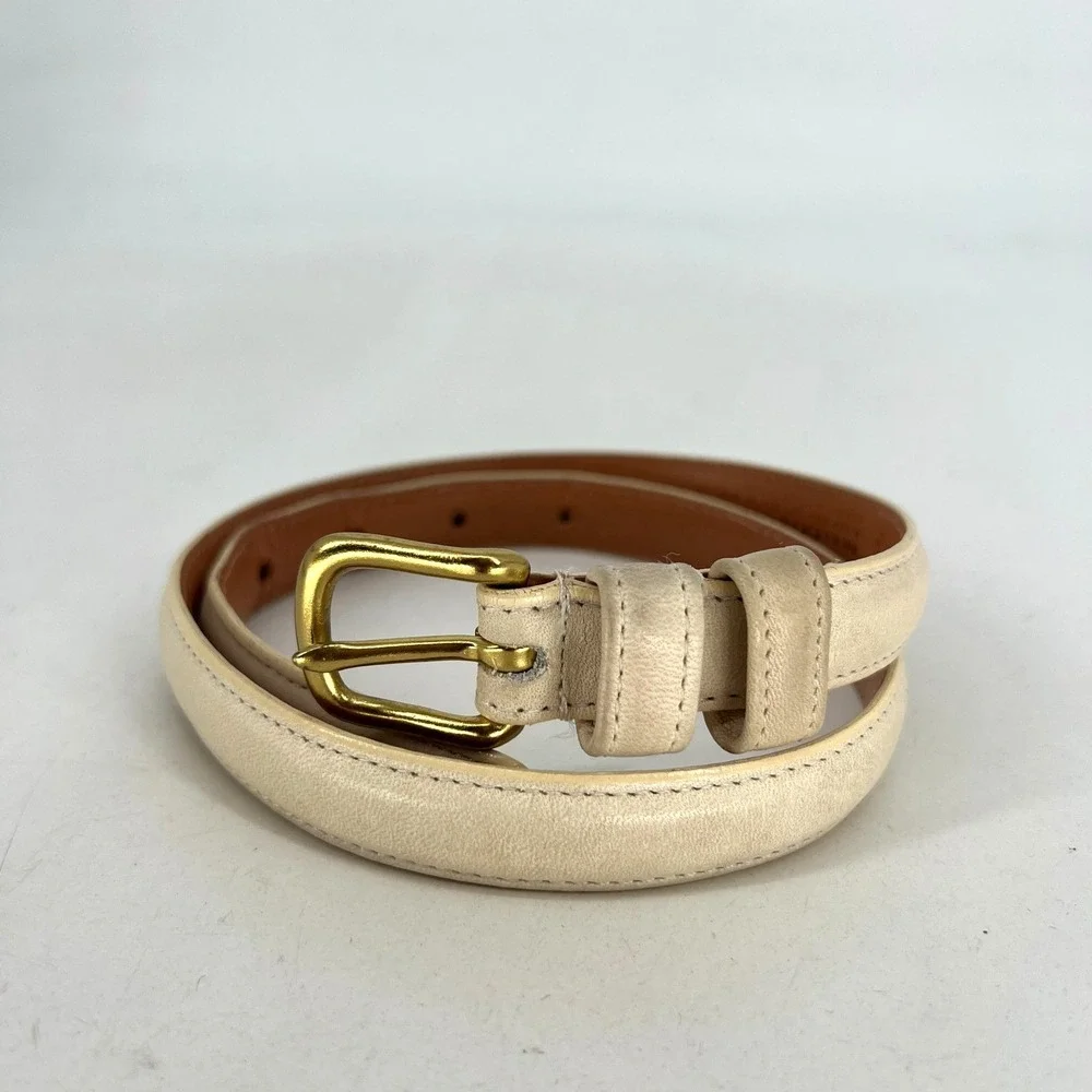 Vtg Coach White Leather Belt #2813 Womens 26
